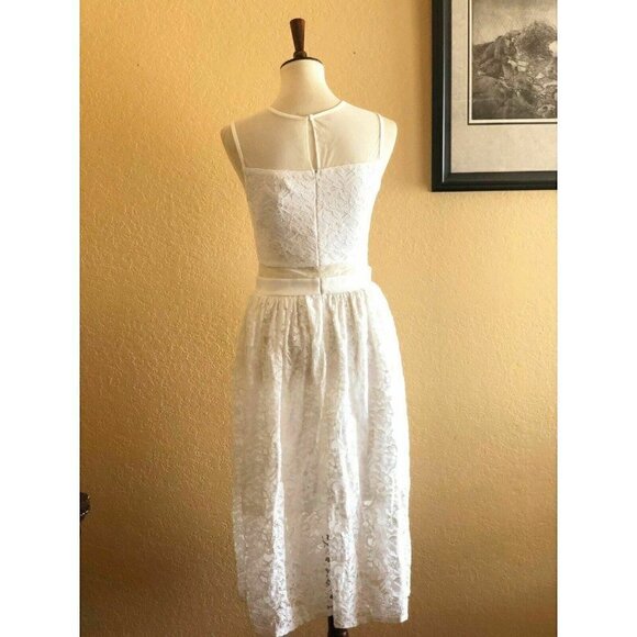 Love..Ady Women's White Mesh Floral Lace Dress M - Picture 12 of 12